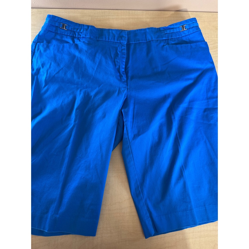 New York & Company Royal Blue Stretch Bermuda Shorts Womens 14 Knee Length